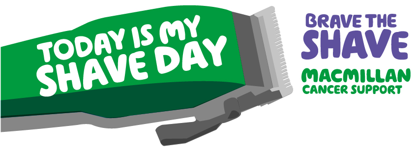 Facebook header image, green hair clippers on white background
